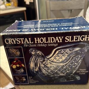 Vintage Crystal Holiday Sleigh - Elegant Crystal Decor